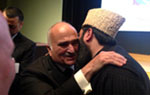 HIS HIGHNESS PRINCE EL HASSAN BIN TALAL , PRINCE OF JORDAN WITH IMAM UMER AHMED ILYASI IN PEACE PALACE HAGUE, HOLLAND. 